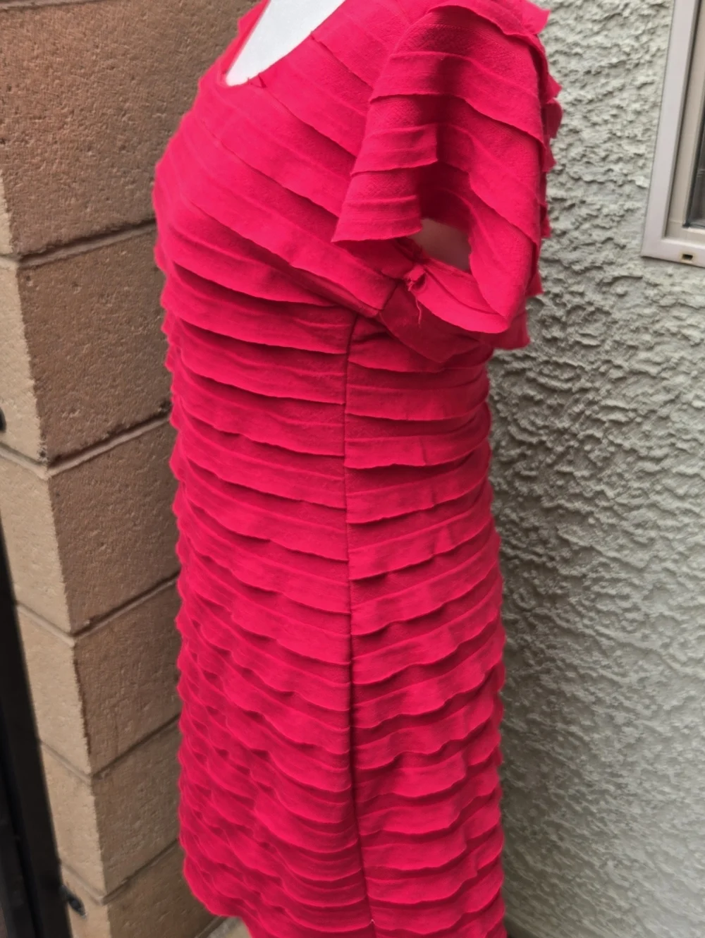 Max Studio Women's Pink Tiered Ruffle Sheath Dress